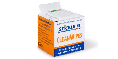 Sticklers Fiber Optic Wipes - CLEANWIPESR 100 Optical Grade Wipes WSC100